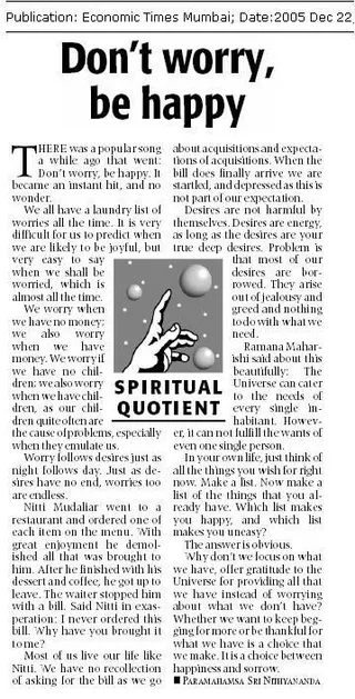 Article - Don't Worry, Be Happy