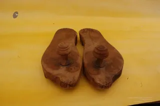 1988 - Wooden Paduka (sandal) Worn By Arunagiri Yogishwara
