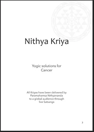 Nithya Kriya: Yogic Solutions for Cancer (Book)