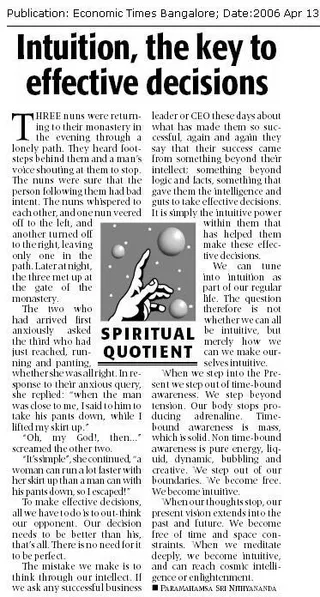 Article - Intuition, the Key to Effective Decisions