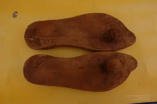 1988 - Wooden Paduka (sandal) Worn By Arunagiri Yogishwara