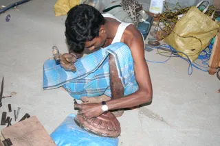 Swamiji-Supervising-The-Metal-Carving-Work - IMG_1970.JPG
