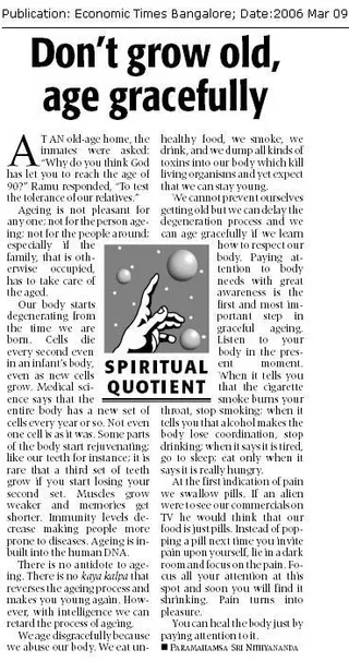 Article - Don't Grow Old, Age Gracefully