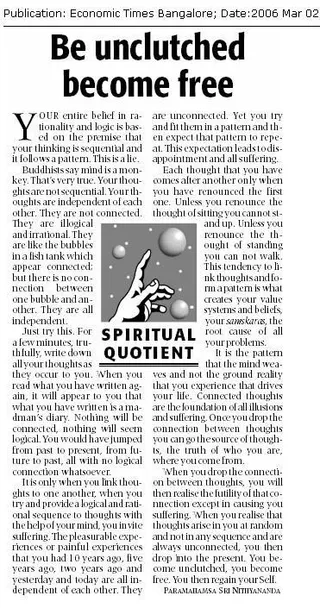 Article - Be Unclutched Become Free