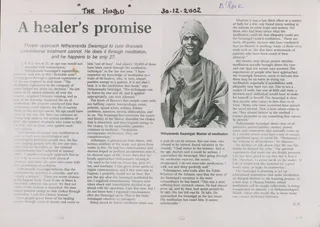 Article Published on 30 December 2002 in The Hindu English Newspaper Bangalore Edition