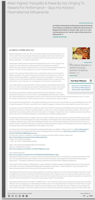 Article - Attain Highest Tranquility Peace