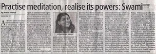 Article - Practice Meditation, Realise its Powers: Swami