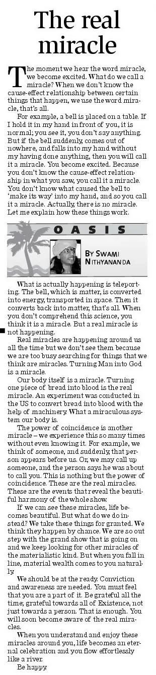 Article - The Real Miracle