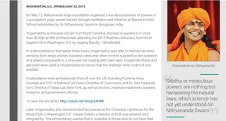 Article - Nine Year Old Reads Blindfolded at Business Advocacy Summit