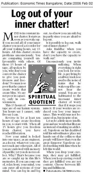 Article - Log Out of Your Inner Chatter
