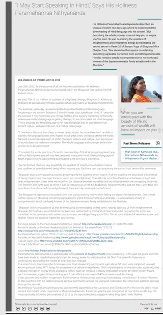 Article - I May Start Speaking in Hindi