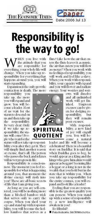 Article - Responsibility is the Way to Go!