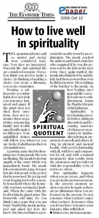 Article - How to Live Well in Spirituality