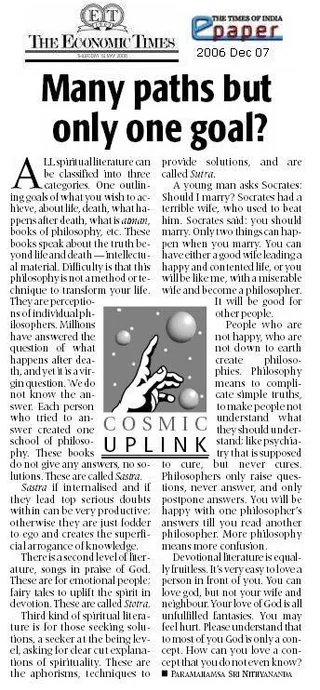 Article - Many Paths but Only One Goal?