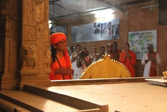 Paramahamsa Nithyananda first visiting the Bidadi temple having Anandeswara Anandeswari darshan soon after His arrival from Kailash Yatra