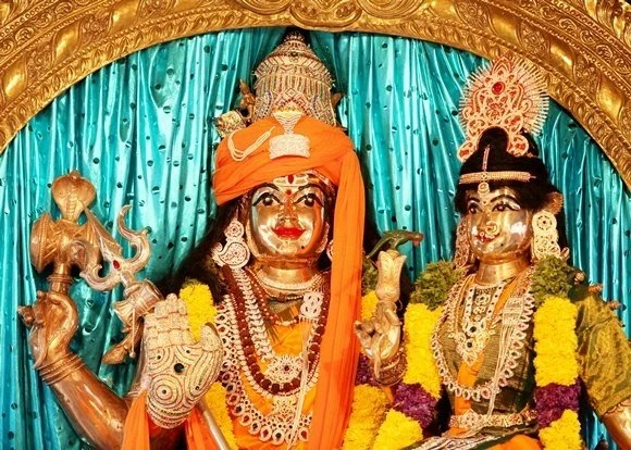 Beautifully decorated Anandeshwara Anandeshwari in Bidadi Temple