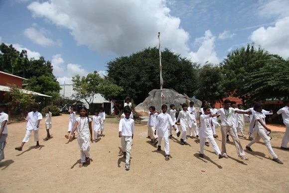 Gurukul kids doing March fast on the occasion of 64th Independence Day celebrations