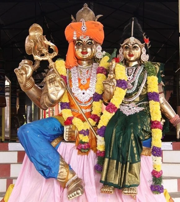 Beautifully adorned Anandeshwara Anandeshwari at yagashaala of Bidadi Temple