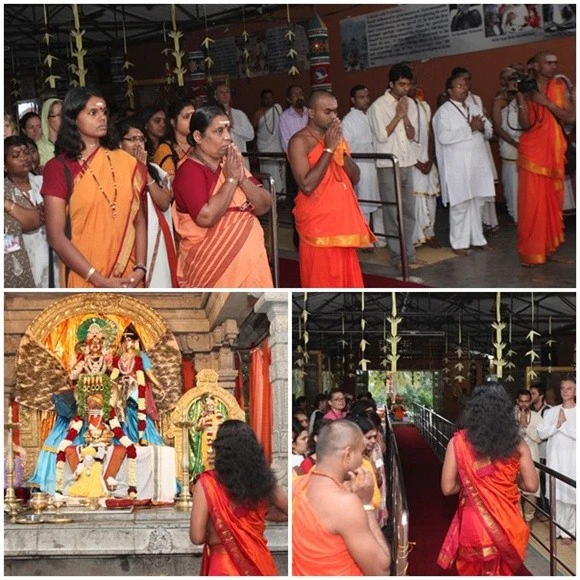 Paramahamsa Nithyananda visiting the temple on the festival day of Vinayaka Chaturthi