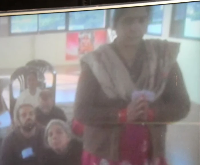 Receiving the blessings from Swamiji over 2-way video conferencing