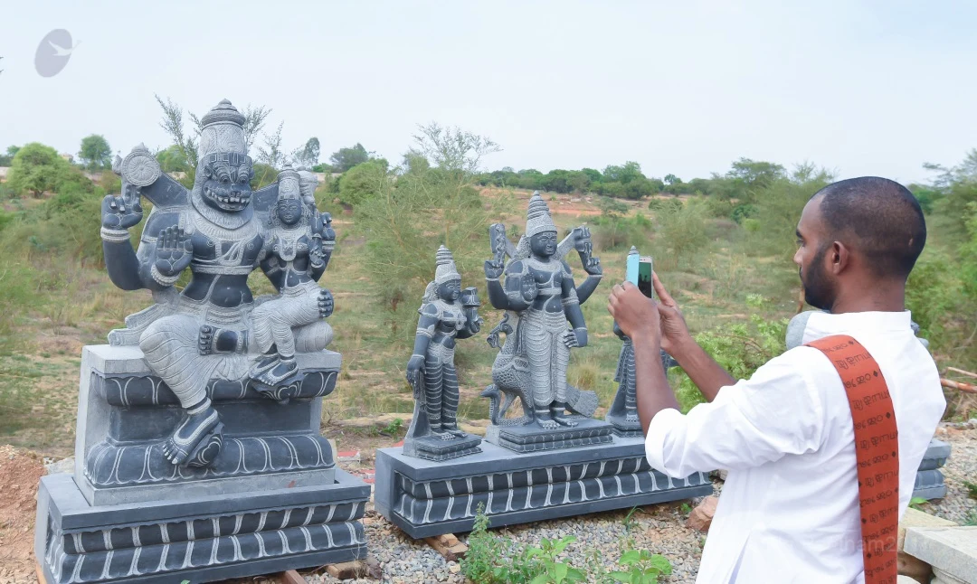 Campus Tour - Sacred Arts Univercity Campus - Stone, hand carved Deities