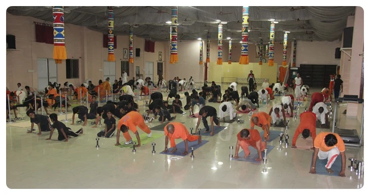All the Adheenamites And Gurukul Children Doing Yoga early Morning in Akada