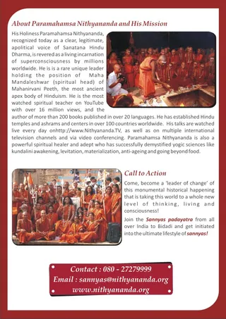 Flyer - Sannyas Yatra