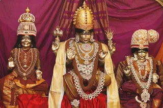 Nithyanandeswara, Nithyanandeswari and Swamiji's utsava murthy