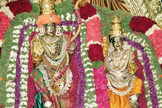 Nithyanandeshwara and Nithyanandeshwari on the 8th day of Meenakshi Brahmotsavam.