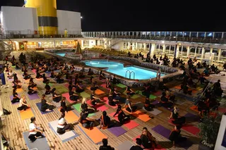 Early Morning Yoga on Cruise Deck