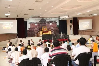 Devotees all around the world imbibing Master's words and the subtle energy behind the words during the Brahma Sutras discourse