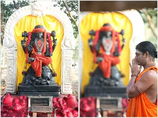 Primordial Guru Dakshinamurti shrine under the sacred Banyan tree...