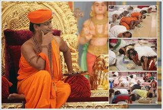 Swamiji starts the today's Nithya kriya on Care for Long Sightedness...