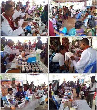 Medical Camp in progress by one of the ashram doctor...