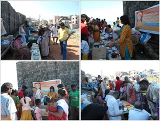 Medical camp at Chinna Mudaliar Chavadi area at the sea shore area...