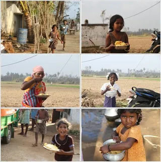 Kids rushes towards the vehicle and happy to see the food... such a heart melting scene throughout Pondicherry...