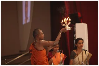 Arati offering to Swamiji...