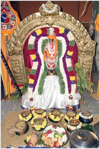 Lord Surya decorated beautifully for Surya puja after the Pongal preparation...