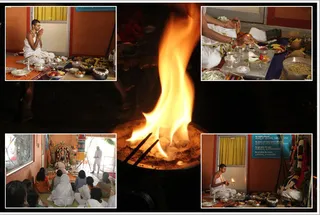 Surya puja in progress...