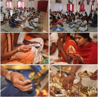 A few devotees offers Pratyaksha Pada puja at the lotus feet of Swamiji...