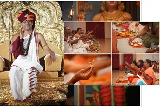 Pratyaksha pada puja in progress...