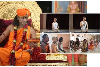 Swamiji starts the today's Nithya kriya on Care for Palm & feet sweating...