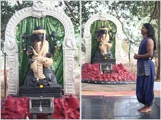 Primordial Guru Dakshinamurti shrine under the sacred Banyan tree...