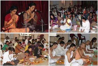 Paduka puja in progress...