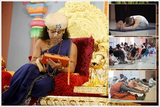 Swamiji starts the today's Nithya kriya on Care for A-Chromo-topsia (Congenital color vision disorder)...