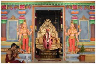 Pratyaksha Pada puja in progress...