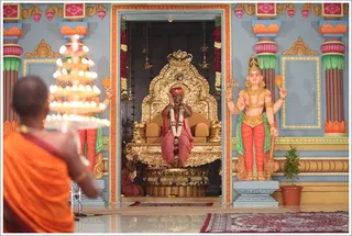 Arati offering at the lotus feet of Swamiji...