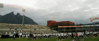 mega yoga class at Monterrey TEC University attended by over 800 participants.