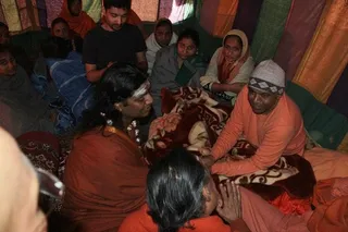 Swamiji with Senior Mahant Lal Baba in Nirvani Akhada