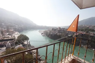 A view of the Ganga from the 13th floor of the Kailaasa Niketan Temple in Rishikesh